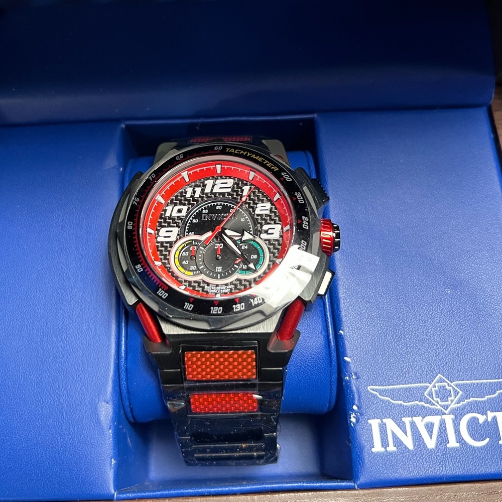 Invicta JM Correa S1 Rally Quartz Chronograph Watch With Autograph Helmet Case
